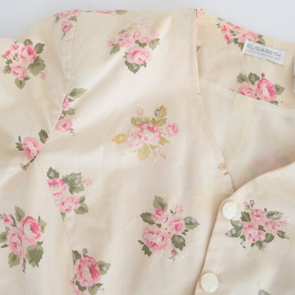 Liz Claiborne Rose Print Blazer - Cream and Pink - Picture 8 of 16